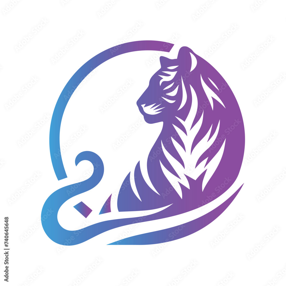 Roaring tiger logo design vector illustration Roaring tiger logo design vector illustration