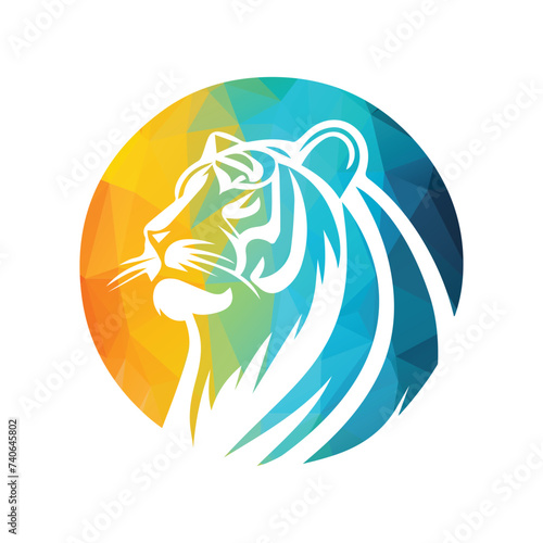 Roaring tiger logo design vector illustration