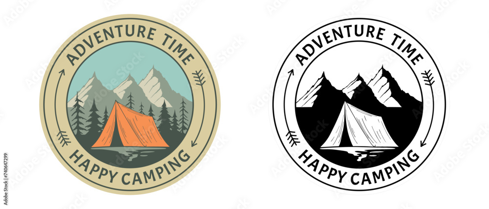 Obraz premium Adventure time badge, Vector illustration