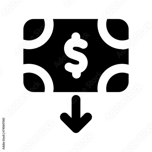 money withdrawal glyph icon