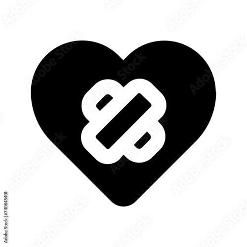 wounded heart glyph icon photo