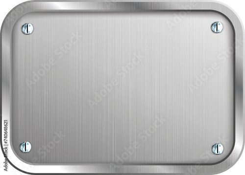 Steel tag plate with borders and screws