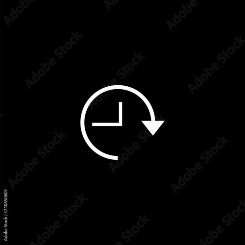 Time back icon. Symbol, logo illustration. 