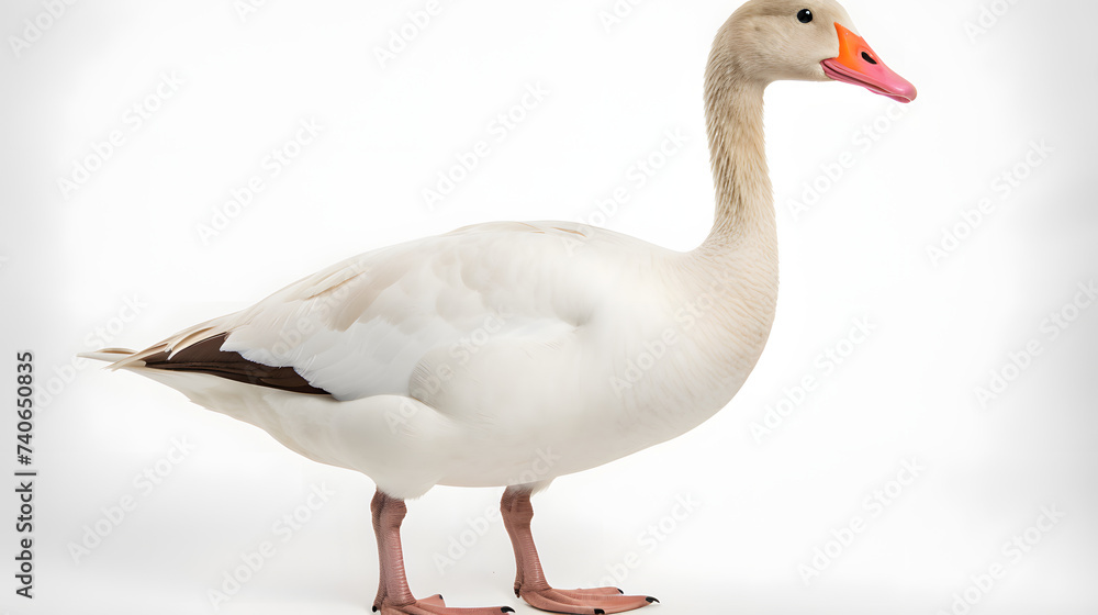 Goose on white background