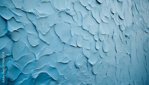 Texture of bright blue putty wall. photo