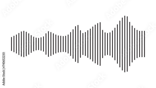 sound waveform pattern for radio podcasts, music players, video editors, voice messages in social media chats, voice assistants, and recorders. frequency,