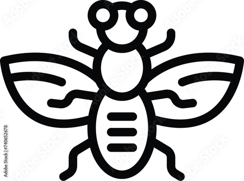 Glossinidae tsetse icon outline vector. Buzz disease. Insect housefly