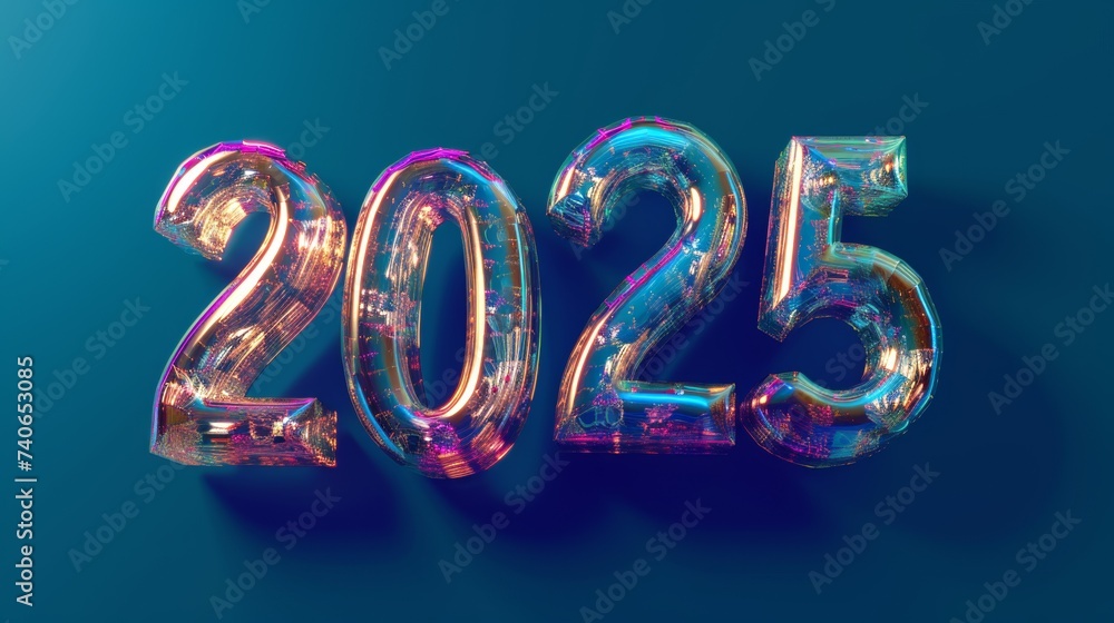 3d numbers 2025 on a dark background 3d numbers 2025 on a dark background