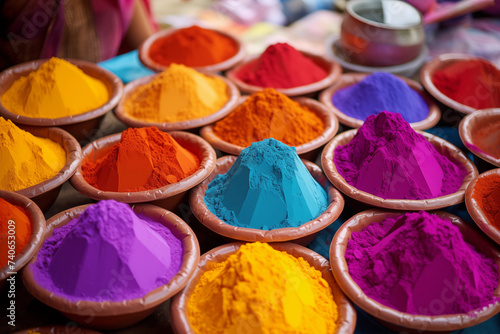 Colorful holi powder