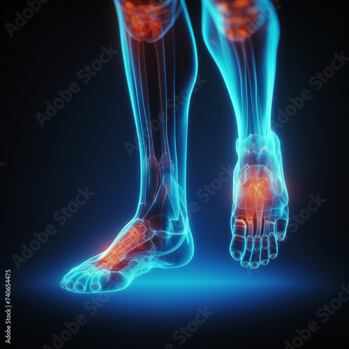Human legs and bones x-ray