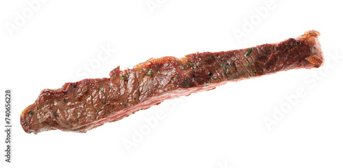 Piece of delicious grilled beef isolated on white