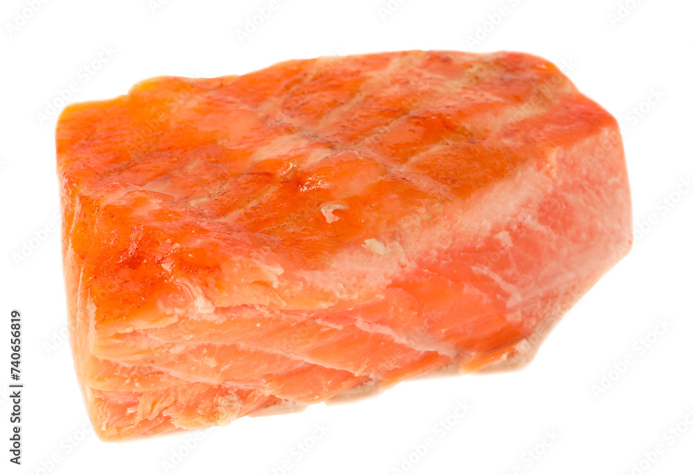 Piece of tasty grilled salmon isolated on white Piece of tasty grilled salmon isolated on white