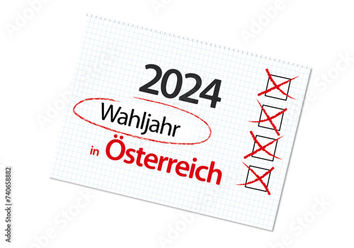 Zettel Wahljahr 2024 in Austria