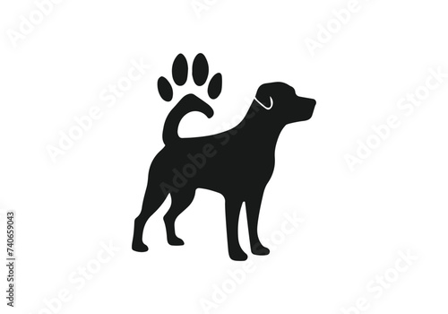 Wallpaper Mural Logo of Bull dog icon vector silhouette isolated design with paw icon Torontodigital.ca