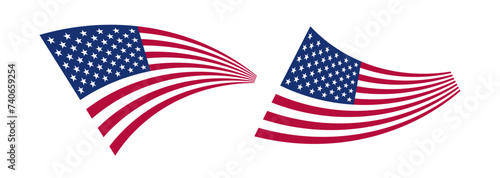 3d style american flag vector illustration. Usa freedom flag to use in 4th july independence day, memorial day projects. 