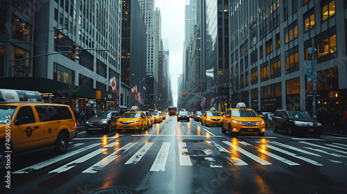 Streets bustling with cars and skyscrapers, depicting the vibrant energy of a big city, captured through the lens of Generative AI.   © Muskan