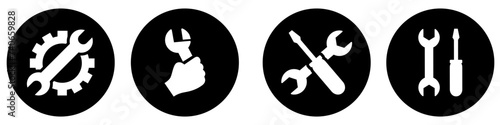 Repair icon vector set. Fix illustration sign collection. Service center symbol. Support logo.