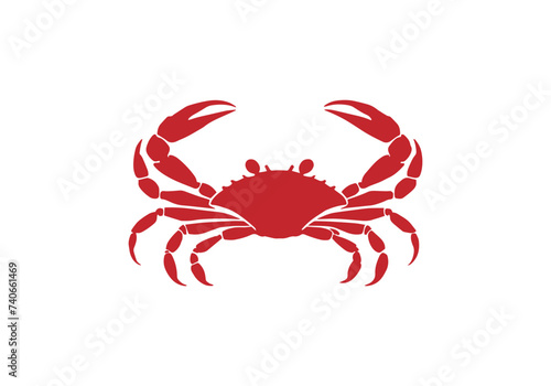 Logo of red crab icon vector silhouette isolated design
