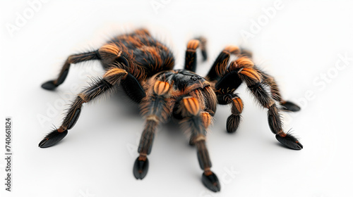 Tarantula spider isolated on white background, close up. Discover the intricate details of this arachnid's features. Generative Ai