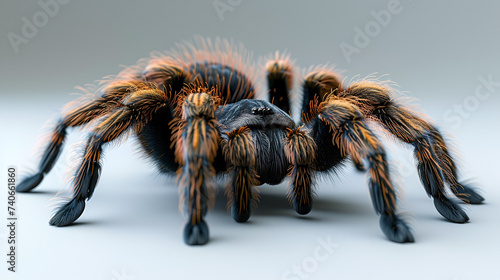 Tarantula spider isolated on white background, close up. Discover the intricate details of this arachnid's features. Generative Ai
