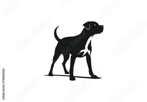 Logo of standing Bull dog icon vector silhouette isolated design