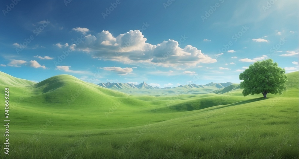 Craft an image that transports viewers to the heart of nature with an ultra-realistic representation of a boundless green meadow, focusing on the intricate textures of the grass-Ai Generative