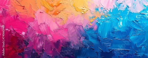 brush strokes of colorful paints background. photo