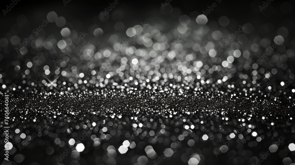 Sparkling Silver Glitter for Luxurious and Shiny Backgrounds - obrazy, fototapety, plakaty 