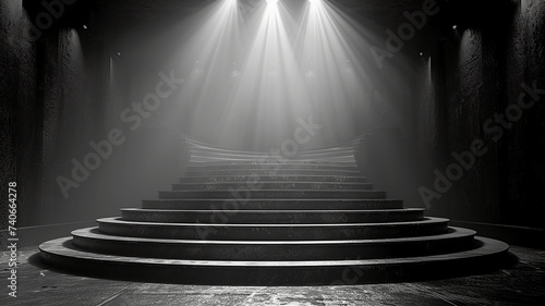 3d illustration empty podium with abstact background very realistic front view mock up photo