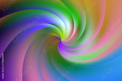 Dynamiczna kompozycja ze spiralnym wirem kolorowych pasm z delikatną teksturą - abstrakcyjne tło