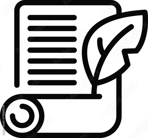 Prayer letter icon outline vector. Culture catholic. Church mass priest
