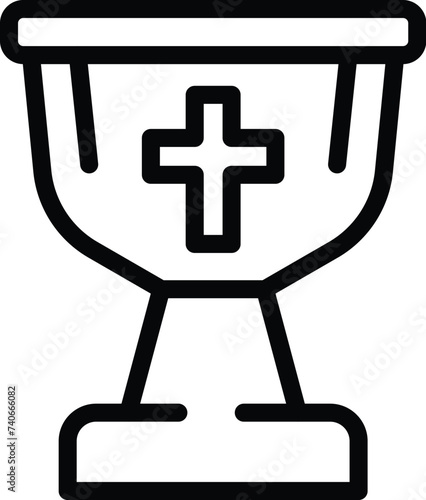 Church gold cup icon outline vector. Spiritual holy. Fasting scripture