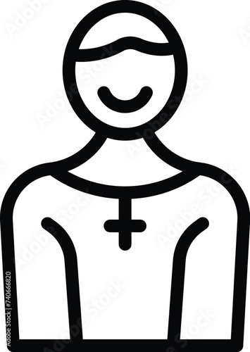 Culture believer icon outline vector. Fasting holy character. Religion vicar