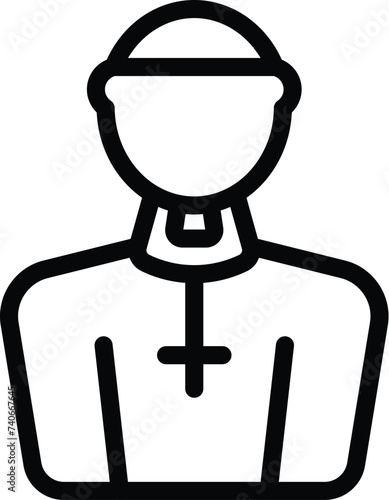 Priest man icon outline vector. Mass man culture. Bible adult ritual