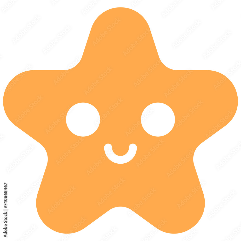 Smile star shape cartoon. Vector illustration. Smile star shape cartoon. Vector illustration.