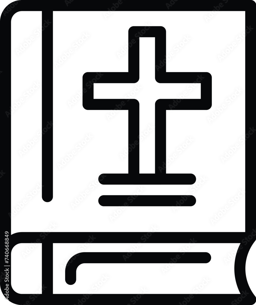 Bible book icon outline vector. Catholic church mass. Priest culture prayer Bible book icon outline vector. Catholic church mass. Priest culture prayer