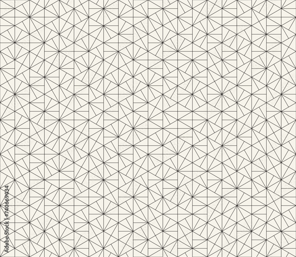 Fototapeta premium Vector seamless pattern. Repeating geometric elements. Stylish monochrome background design.