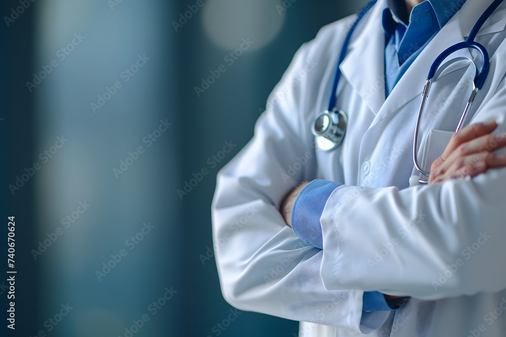 Abstract Medical Doctor, Symbolizing Compassion and Expertise asymmetrical composition with copy space. Abstract Medical Doctor, Symbolizing Compassion and Expertise asymmetrical composition with copy space.