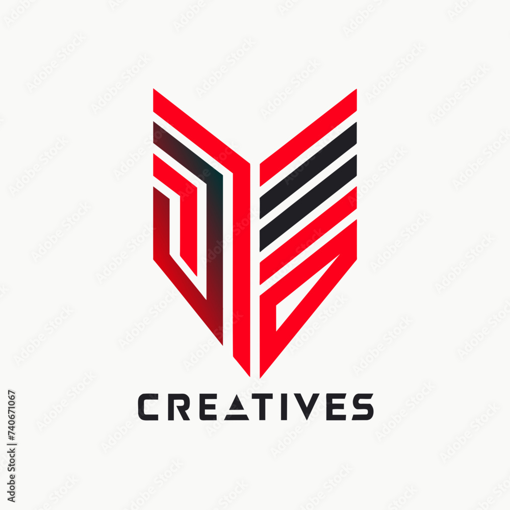 Creative Logo Concept with Abstract Branded Lines Creative Logo Concept with Abstract Branded Lines