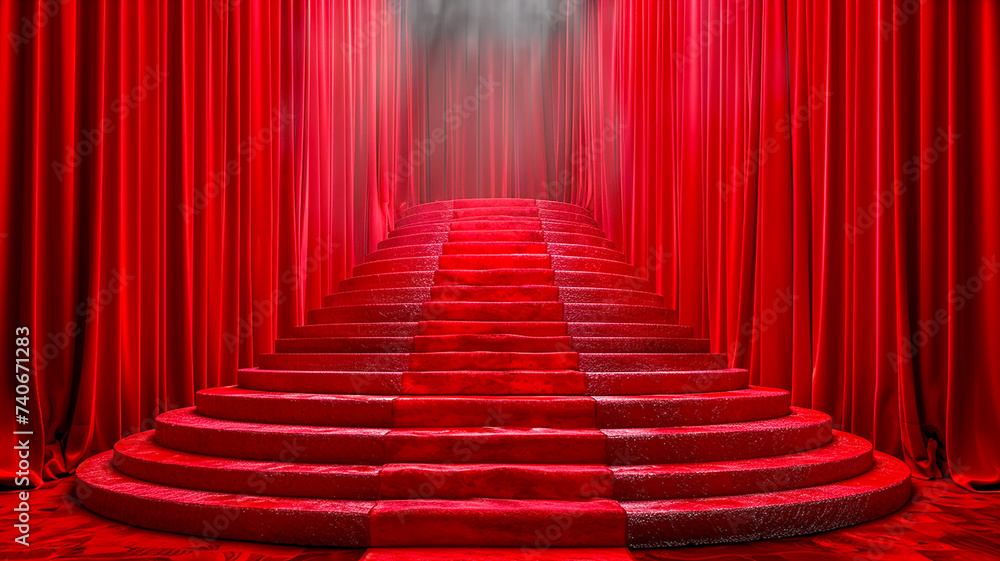 Fototapeta premium 3d illustration empty podium with abstact background very realistic front view mock up