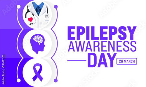 March is Epilepsy Awareness day or Purple Day background template. Holiday concept. use to background, banner, placard, card, and poster design template with text inscription and standard color.