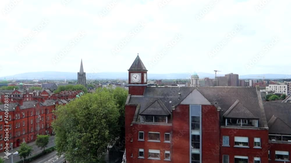 Clock Tower overlooking Dublin city from St Michael's Tower. Dublinia Museum, Ireland Clock Tower overlooking Dublin city from St Michael's Tower. Dublinia Museum, Ireland