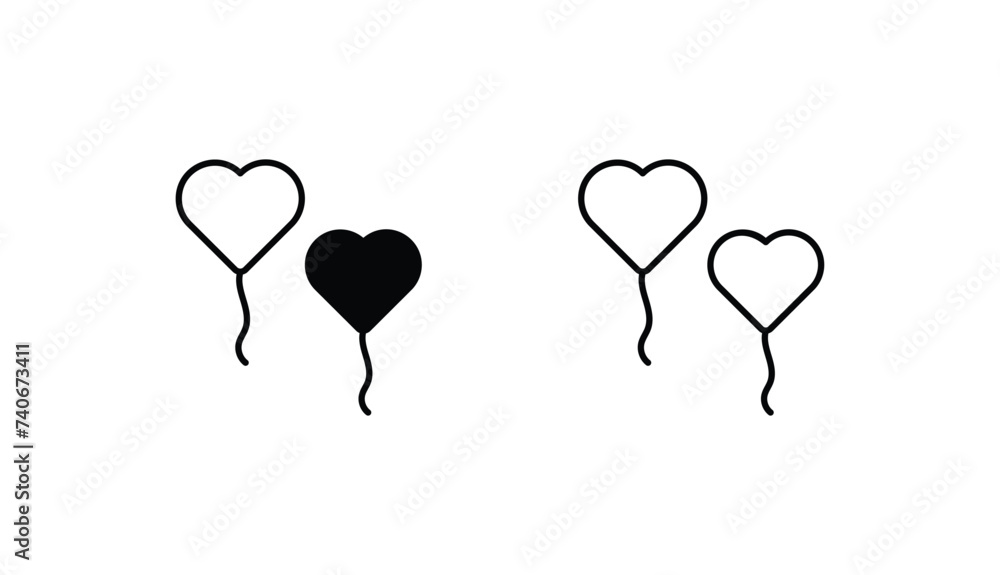 Balloons  icon design with white background stock illustration