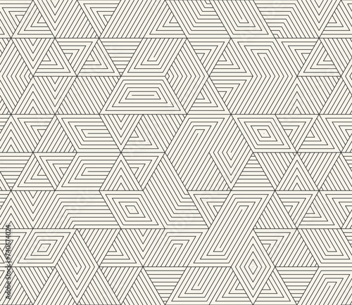 Vector seamless pattern. Repeating geometric elements. Stylish monochrome background design.