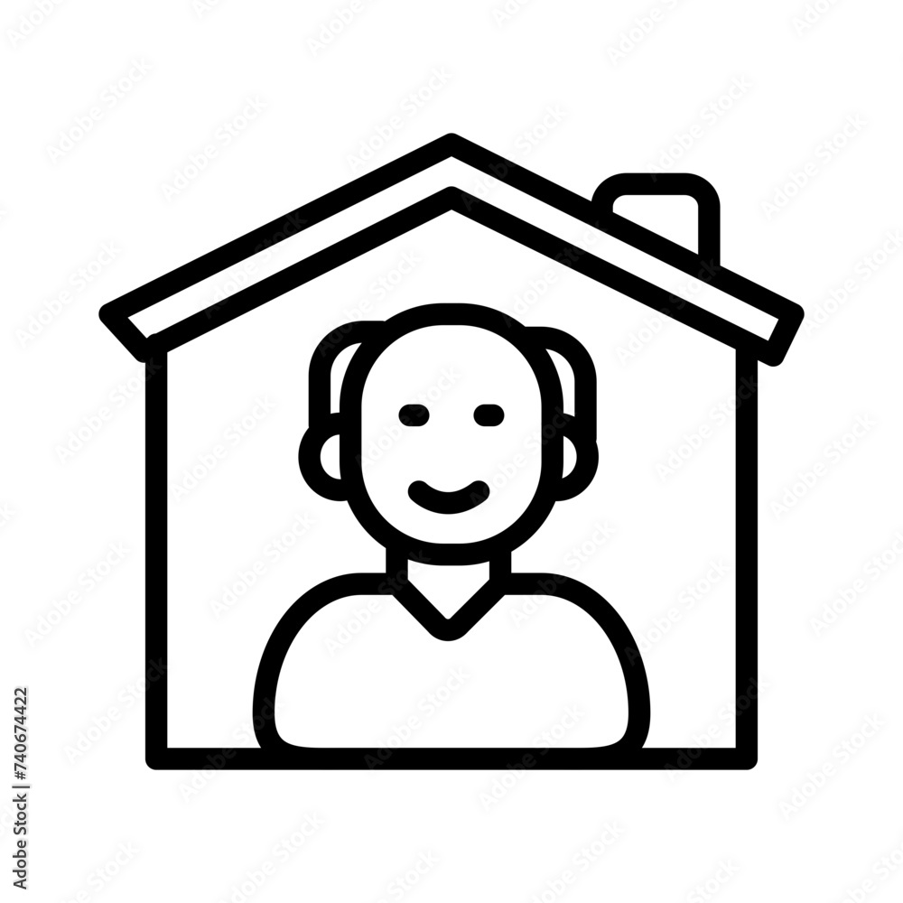 Nursing Home icon in vector. Logotype
 - obrazy, fototapety, plakaty 