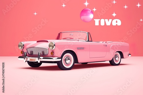 Pink luxury car with pink background pink world Ai Generated 