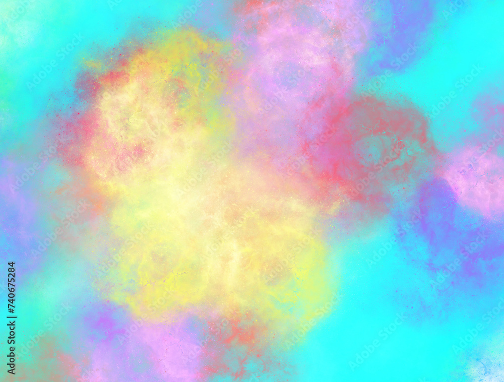 abstract colorful background of nebulas with bright yellow blue pink red purple graphic background and backdrop