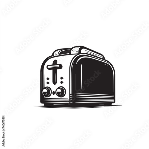 silhouettes of toaster icon isolated on white background