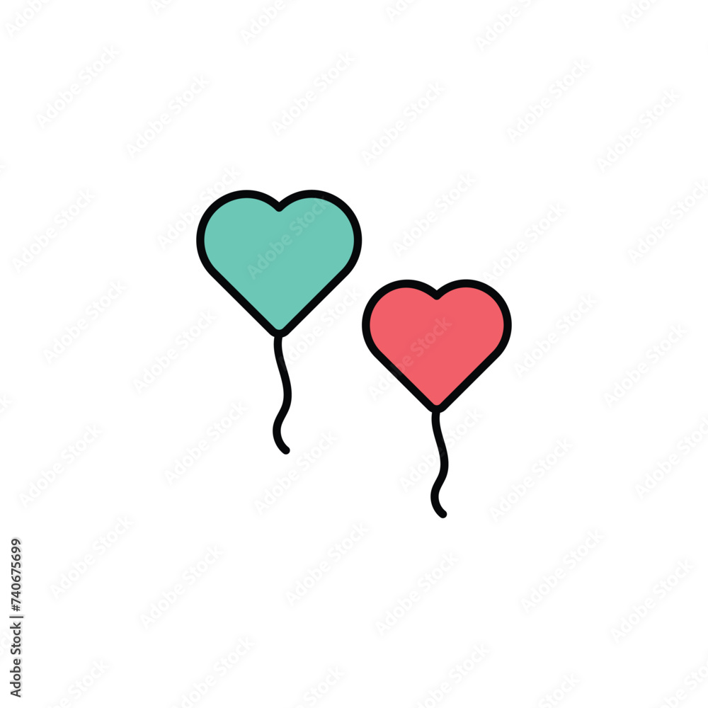 Balloons  icon design with white background stock illustration