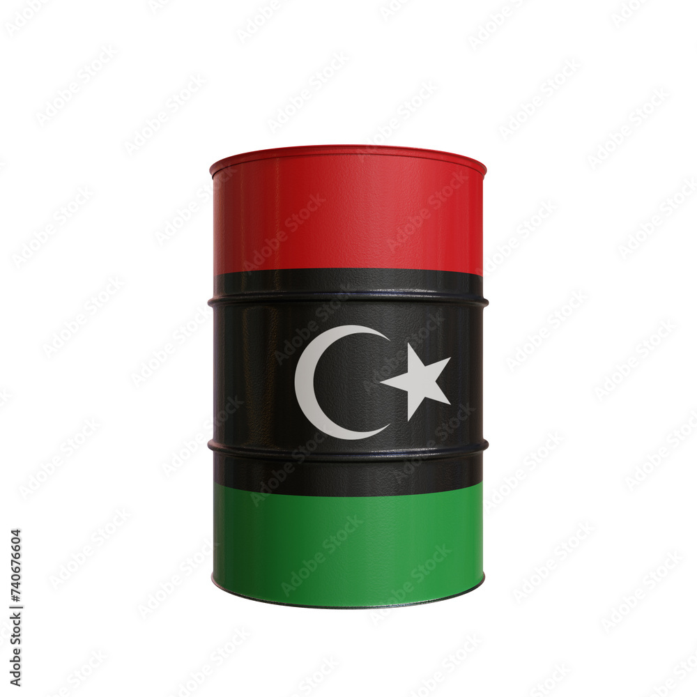Oil Barrel With The Flag Of Libya Oil Barrel With The Flag Of Libya
